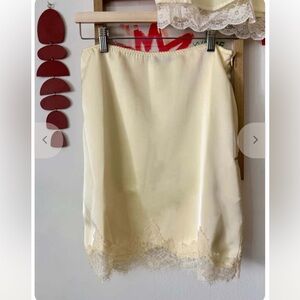 NWT- Azalea Buttercream Lace Trim Slip Skirt